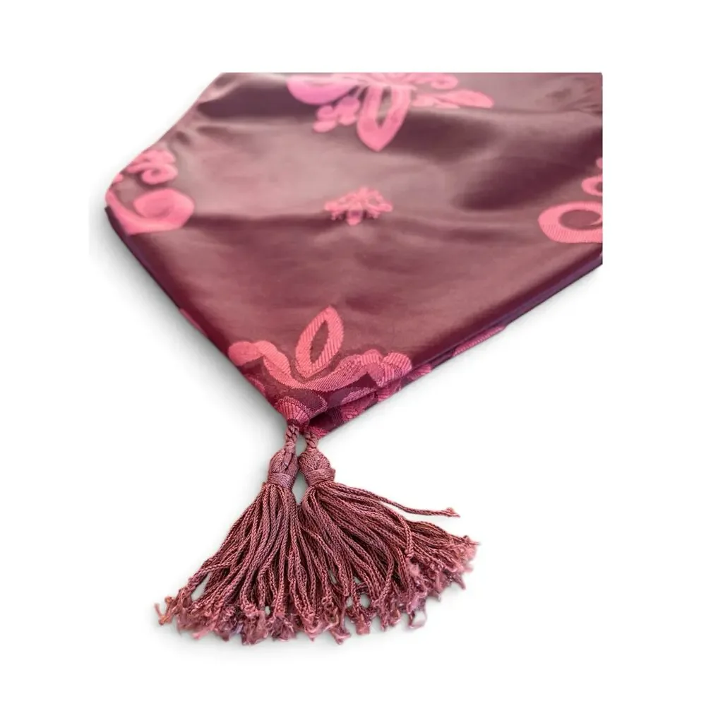 Satin/ silk Burgundy Taffeta Table Runner Duo Set. Each 70 in long